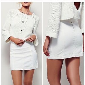 FREE PEOPLE stark white modern femme mini skirt